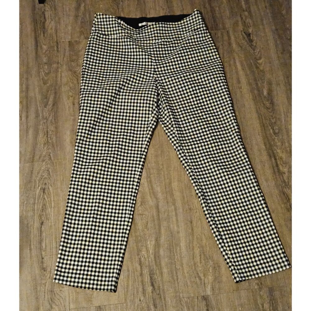 S.C. & CO. Plaid Black & White Pull On Women Dress Pants